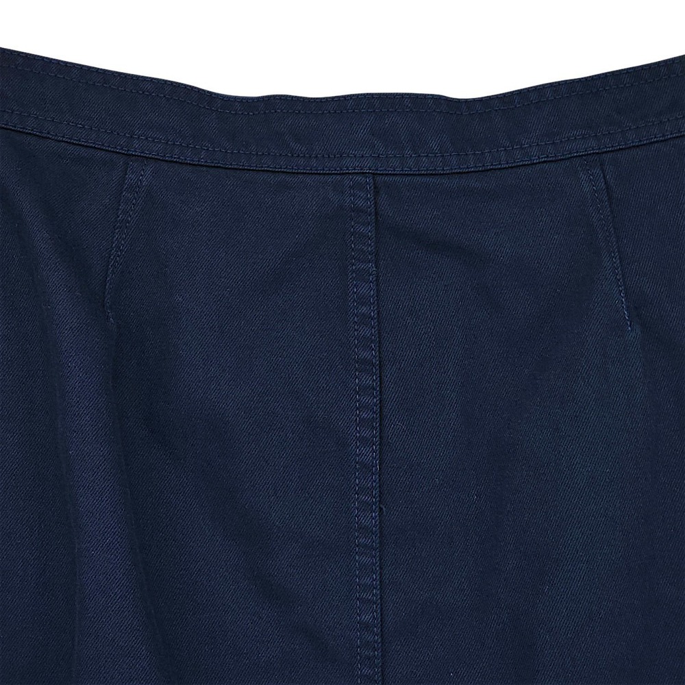 J Crew Skirt 8 Navy Blue Chambray Cotton Patch Pocket A-Line Coastalgrandma Boho - Picture 12 of 13